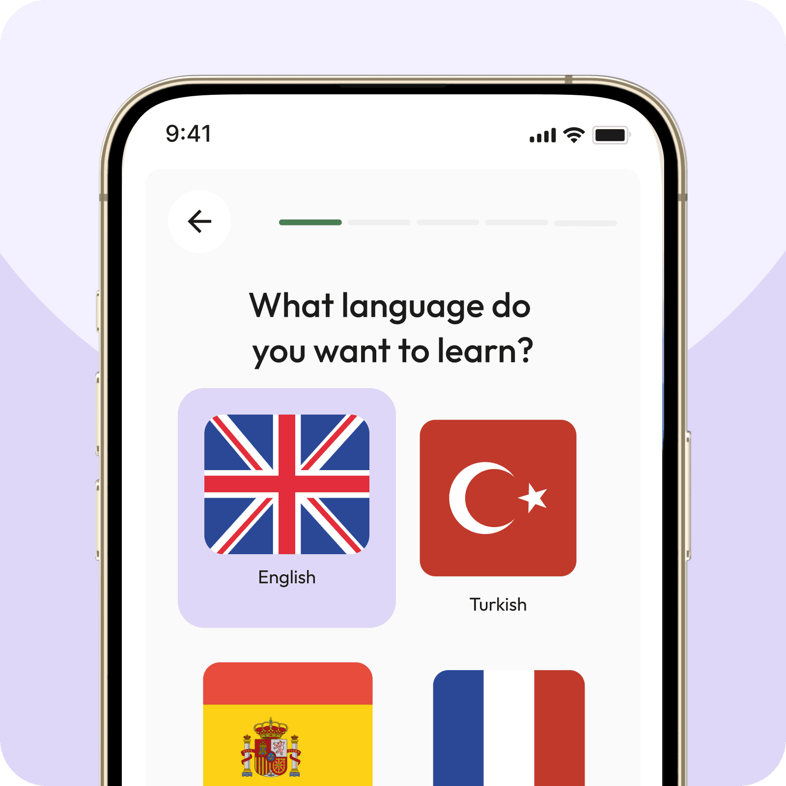 Set your native and target language.